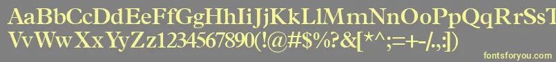 TerminussskSemibold-Schriftart – Gelbe Schriften auf grauem Hintergrund