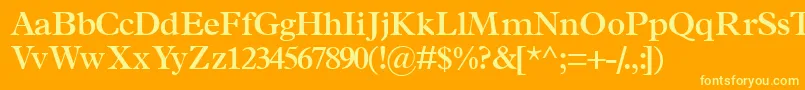 フォントTerminussskSemibold – オレンジの背景に黄色の文字