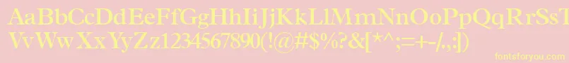 TerminussskSemibold-fontti – keltaiset fontit vaaleanpunaisella taustalla