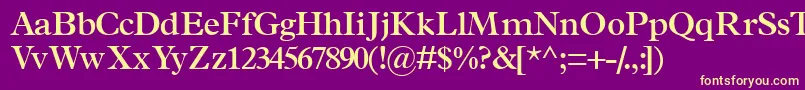 TerminussskSemibold-fontti – keltaiset fontit violetilla taustalla