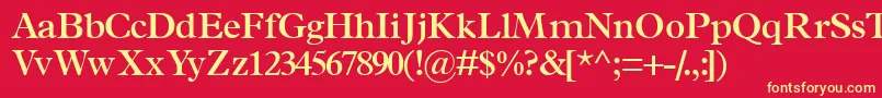 フォントTerminussskSemibold – 黄色の文字、赤い背景