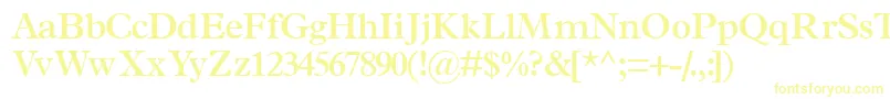 TerminussskSemibold-Schriftart – Gelbe Schriften auf weißem Hintergrund