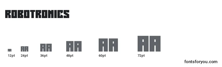 Размеры шрифта Robotronics