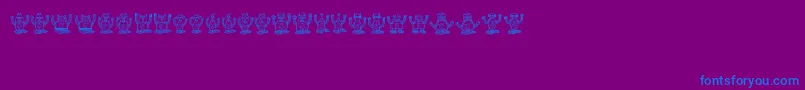 Robotter-Schriftart – Blaue Schriften auf violettem Hintergrund