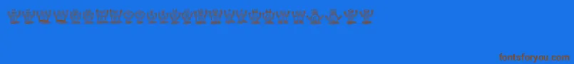 Robotter Font – Brown Fonts on Blue Background