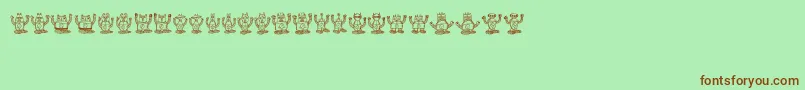 Шрифт Robotter – коричневые шрифты на зелёном фоне