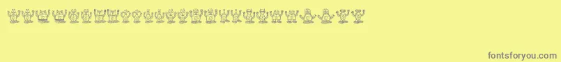 Robotter-Schriftart – Graue Schriften auf gelbem Hintergrund