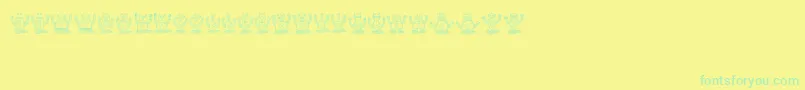 Robotter Font – Green Fonts on Yellow Background