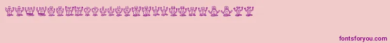 Police Robotter – polices violettes sur fond rose