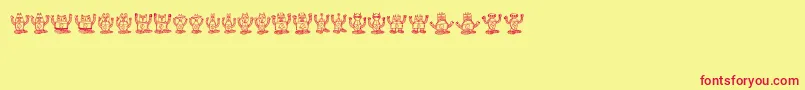 Robotter Font – Red Fonts on Yellow Background