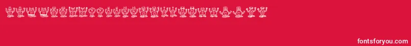 Fonte Robotter – fontes brancas em um fundo vermelho