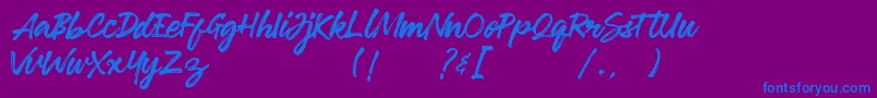 Robusta Demo-Schriftart – Blaue Schriften auf violettem Hintergrund