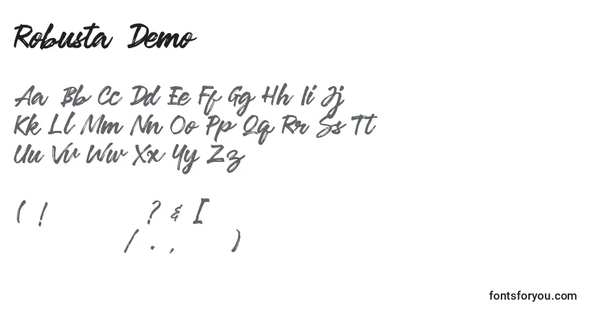 Czcionka Robusta Demo (138914) – alfabet, cyfry, specjalne znaki