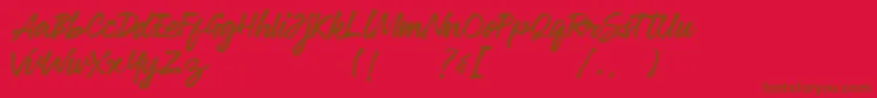 Robusta Demo-Schriftart – Braune Schriften auf rotem Hintergrund