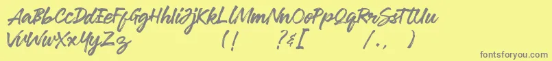 Robusta Demo-Schriftart – Graue Schriften auf gelbem Hintergrund