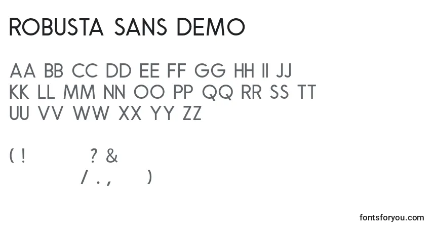 Шрифт Robusta Sans Demo – алфавит, цифры, специальные символы