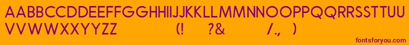 Robusta Sans Demo-Schriftart – Violette Schriften auf orangefarbenem Hintergrund
