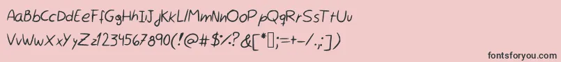Czcionka Rocchy  s handwriting – czarne czcionki na różowym tle