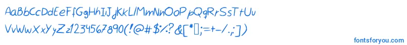Rocchy  s handwriting-Schriftart – Blaue Schriften
