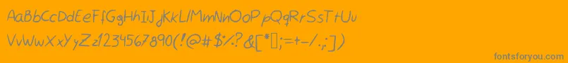 Rocchy  s handwriting Font – Gray Fonts on Orange Background