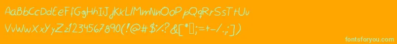 Rocchy  s handwriting Font – Green Fonts on Orange Background