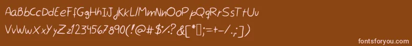 Rocchy  s handwriting Font – Pink Fonts on Brown Background