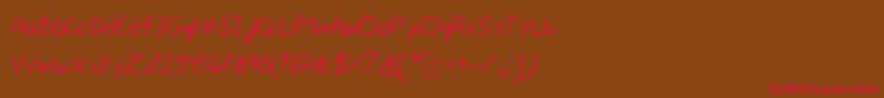 fuente Rocchy  s handwriting – Fuentes Rojas Sobre Fondo Marrón