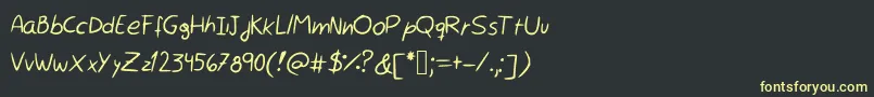 Шрифт Rocchy  s handwriting – жёлтые шрифты на чёрном фоне