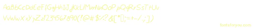 Rocchy  s handwriting Font – Yellow Fonts on White Background