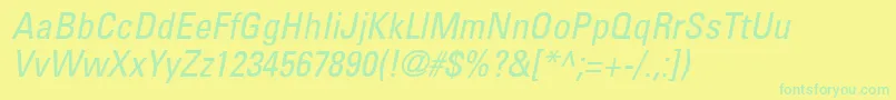 Шрифт UniversLt57CondensedOblique – зелёные шрифты на жёлтом фоне