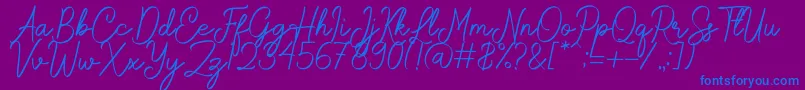 Rochella Font – Blue Fonts on Purple Background