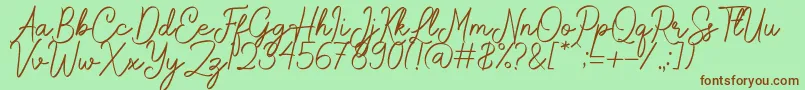 Rochella Font – Brown Fonts on Green Background