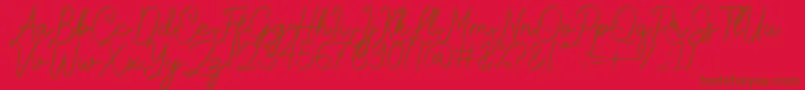 Rochella Font – Brown Fonts on Red Background