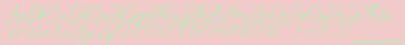 Rochella Font – Green Fonts on Pink Background