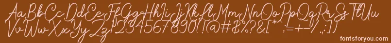 Rochella Font – Pink Fonts on Brown Background