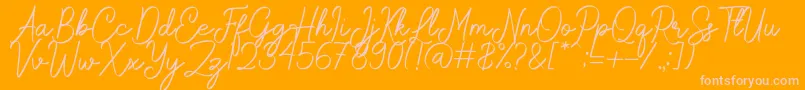 Rochella-Schriftart – Rosa Schriften auf orangefarbenem Hintergrund