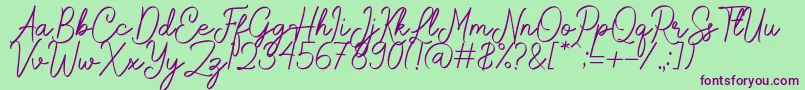 Rochella Font – Purple Fonts on Green Background