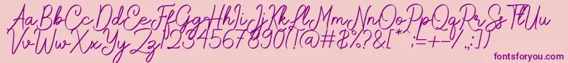 Rochella-Schriftart – Violette Schriften auf rosa Hintergrund