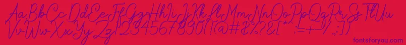 Rochella Font – Purple Fonts on Red Background