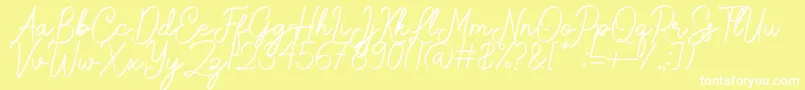 Rochella Font – White Fonts on Yellow Background