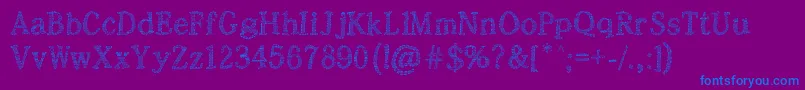 フォントRochester Thee – 紫色の背景に青い文字