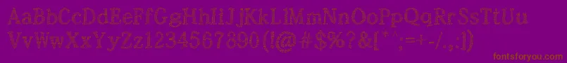 Rochester Thee-fontti – ruskeat fontit violetilla taustalla