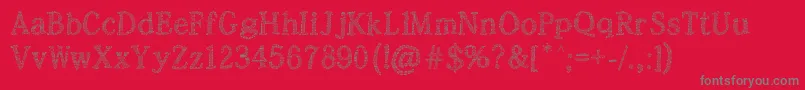 Rochester Thee-fontti – harmaat kirjasimet punaisella taustalla