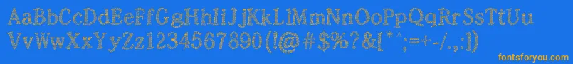 Rochester Thee Font – Orange Fonts on Blue Background