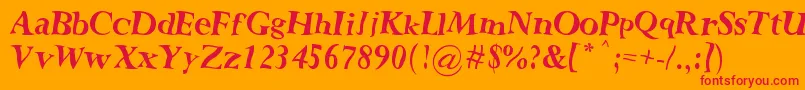 Rochester Twee Font – Red Fonts on Orange Background