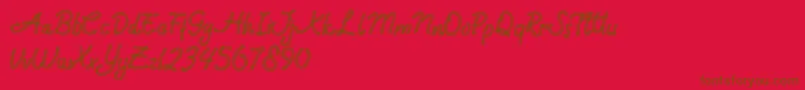 Więcej informacji o czcionce Rock Brush Pro Czcionka Rock Brush Pro – brązowe czcionki na czerwonym tle