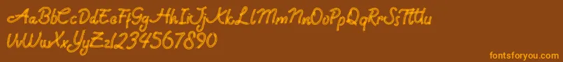Fonte Rock Brush Pro – fontes laranjas em um fundo marrom