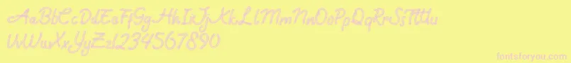 Rock Brush Pro Font – Pink Fonts on Yellow Background