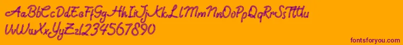 Rock Brush Pro Font – Purple Fonts on Orange Background