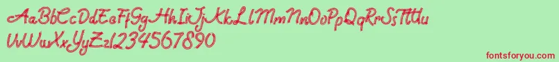 Rock Brush Pro Font – Red Fonts on Green Background